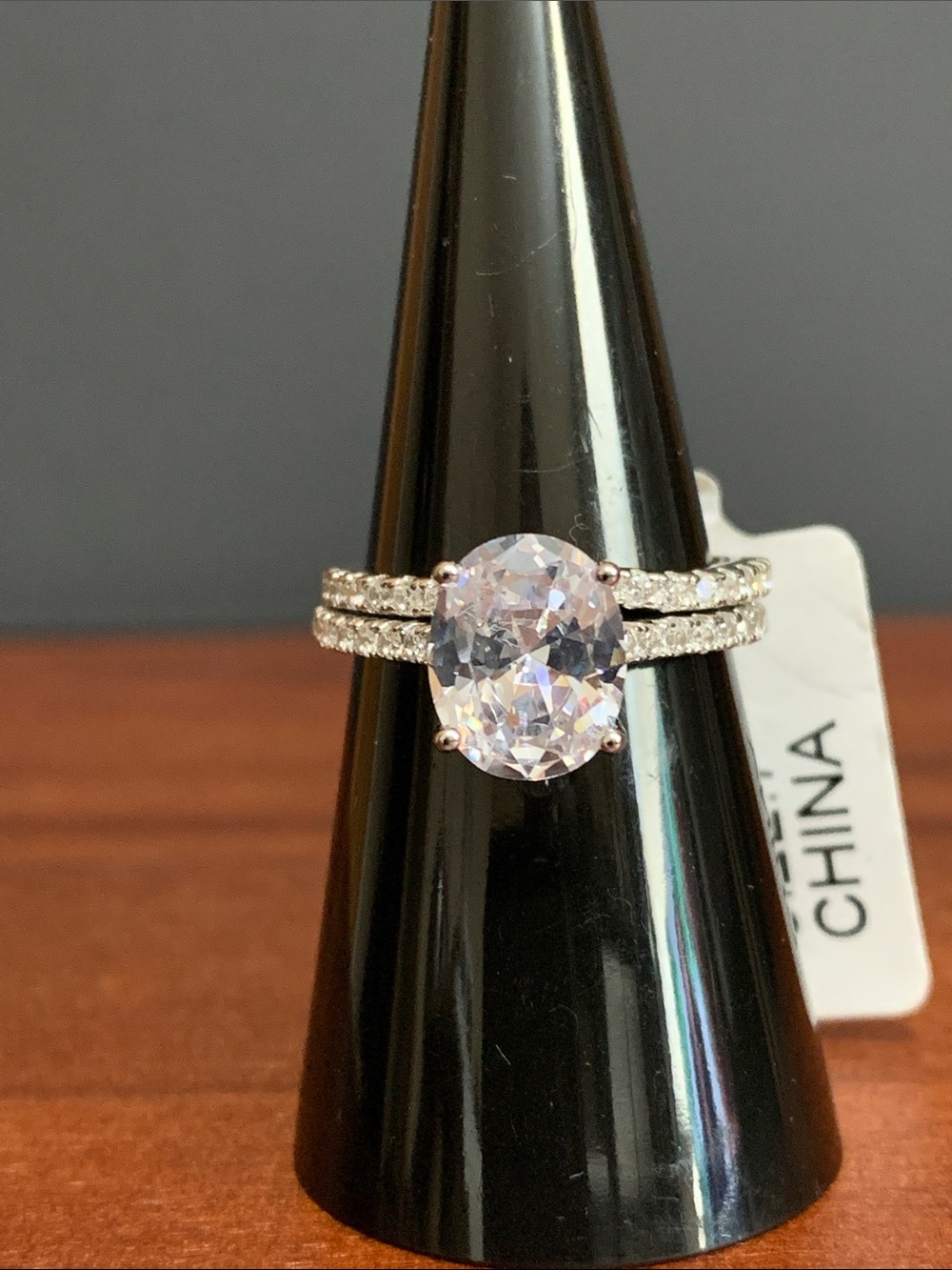 NWT Seta 925 silver engagement/wedding Ring set size 7